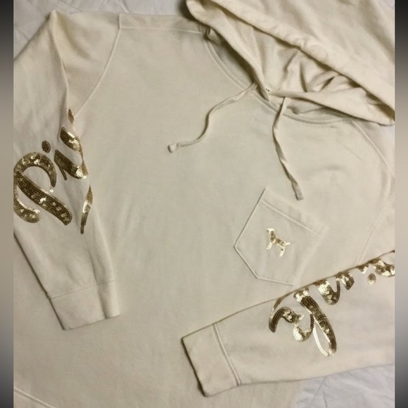 VS PINK BLING “CAMPUS” BLING LE PULLOVER HOODIE - Picture 5 of 6